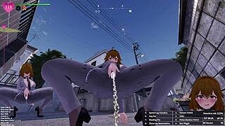 In this hentai game, the Japan office lady gets exposed in 3D part 1