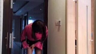 Asian Ladyboy Masturbates Her Dick, Flashes Woman, And Cums