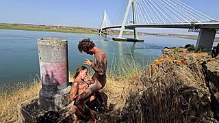 Damiana Brasileira Fixes Car and Fucks on Road.