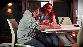 Intense Redhead Teen Ditches Lessons for Cock Jacking Cumshot