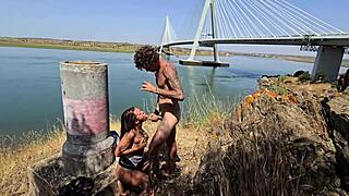 Damiana Brasileira Fixes Car and Fucks on Road.