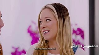 Lesbian couple fucks hot babysitter Sophia Locke