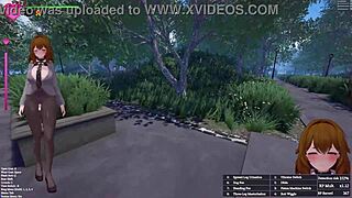 In this hentai game, the Japan office lady gets exposed in 3D part 1