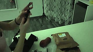 Comparing boyfriend's dick to toy pussy in my mouth