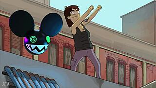 The Dancing Person From The Bobs Burgers Movie Bridged By A Lightwave - Deadmau5