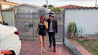 motoboy delivers big cock for couple's intense threesome with another guy