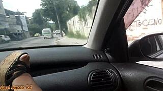 married woman shows pussy to everyone in the street.