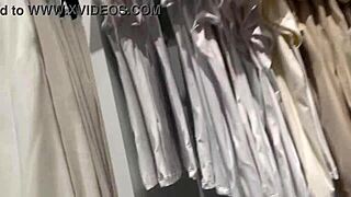 Round Latina Booty Visible Through Tight See-Thru Leggings In Voyeur Scene