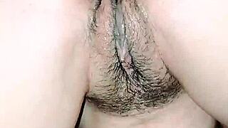 Bent over doggystyle, this cute milf gets creampied hard!