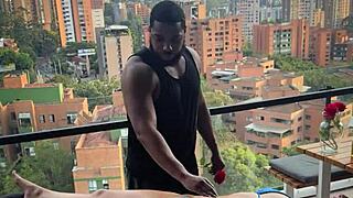 Her friend gives an intimate massage in a romantic setting