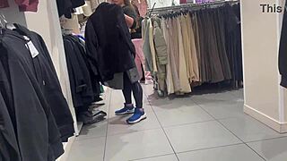 Round Latina Booty Visible Through Tight See-Thru Leggings In Voyeur Scene