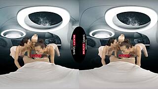 Foursome fuck in space!