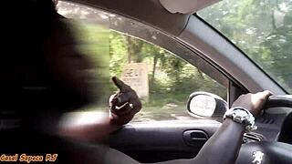 married woman shows pussy to everyone in the street.