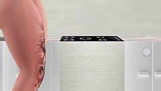 Naughty Blonde Dancing for Her Hot Stepbrother