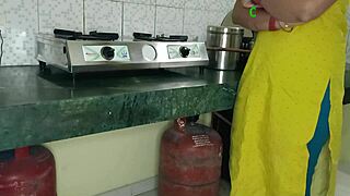 Devar ji can't fuck in kitchen due to saasu maa, moves to room for doggystyle