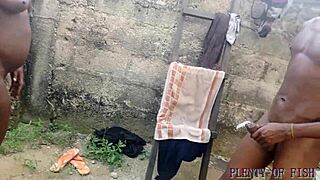 hot outdoor sex in africa with chubby oiled amateurs 😏