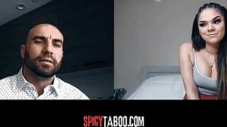 Horny Stepdaughter's Naughty Video Call with Stepdad During Reality Show