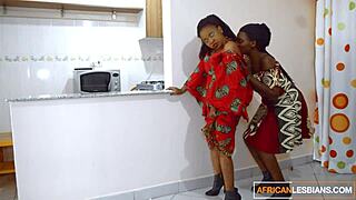 Big Ass Black Lesbians Shaking From Double Dildo Fuck?