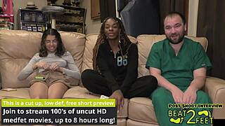 Giggles rubs long hair feet on huge hot rock at beach