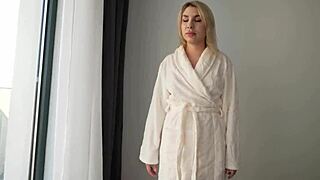 step mom caught step son watching porn and helps him cum!