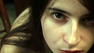 young brunette girl poses naked in photoshoot