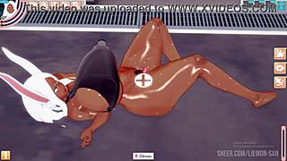 i masturbaed the conejita from boku no hero untill she cumd to orgazm