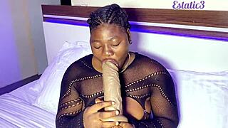 Feeling so horny, I masturbated with dildo in lingerie.