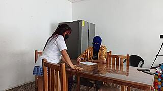 Prima practices seducing her master in lingerie