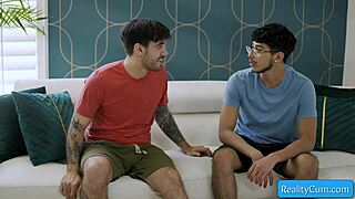 busty milf seduces teen boy with perky pierced nipples