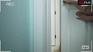 Stepsis Rides Stepbro's Thick Cock in Doggystyle Voyeur Scene