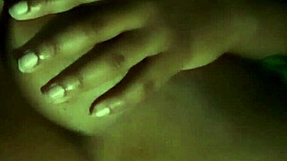 Licking my nipples feels so good at night.