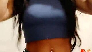 Beautiful latina luna shows off big natural tits and curvy ass