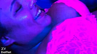 bound foot worship and tickling with big tits and deepthroat domination