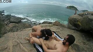 Latina Milf Has Sex On Nude Beach.