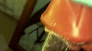 The young black slave in stockings deep throats her huge sextoy like a slave till nasty blowjob