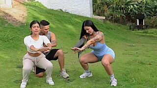 the workout routine ended with hot sex with tattooed latina dilan clavijo.