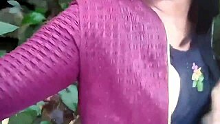 Beautiful Latina Flashes in Nature Walk