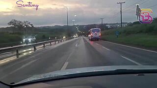 I almost got cought by my cop husband while fuckin this huge cock in the car