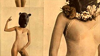Vintage pussy and pooch outdoor scene.