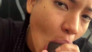 Amateur couple Nysdel gives intense blowjob POV to monster BBC