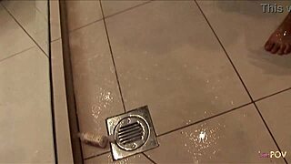 sultry lesbos shower to wash away their passionate encounters