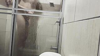 they spy on me in the bathroom while i masturbate with my cousin's panties 😏