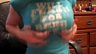 Tiny redhead feels intense orgasm licking small tits