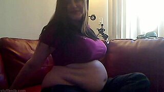 azismiss stuffs ice cream into her chubby belly and big ass