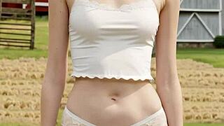 i'm a lingerie model on the farm, showin' off my bare feets