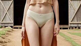 i'm a lingerie model on the farm, showin' off my bare feets