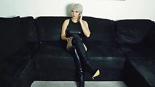 Short-Haired Wife Swallows Cum in Kinky Revenge on Cheating Husband's Orgasm