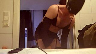 Tex Willer, the teacher, gets ready to fuck, showing her huge ass and small waist in stockings