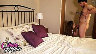 British teen in lingerie at party sucks dick and gets fucked for first time