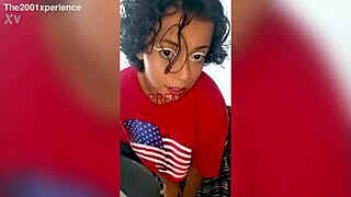 A woman was using TikTok. The camera recorded a preview session.